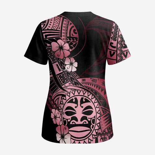 Aotearoa Kia Ora New Zealand Ta Moko Red Version Scrub Top - Aussie Hoodie