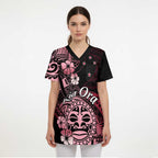 Aotearoa Kia Ora New Zealand Ta Moko Red Version Scrub Top - Aussie Hoodie