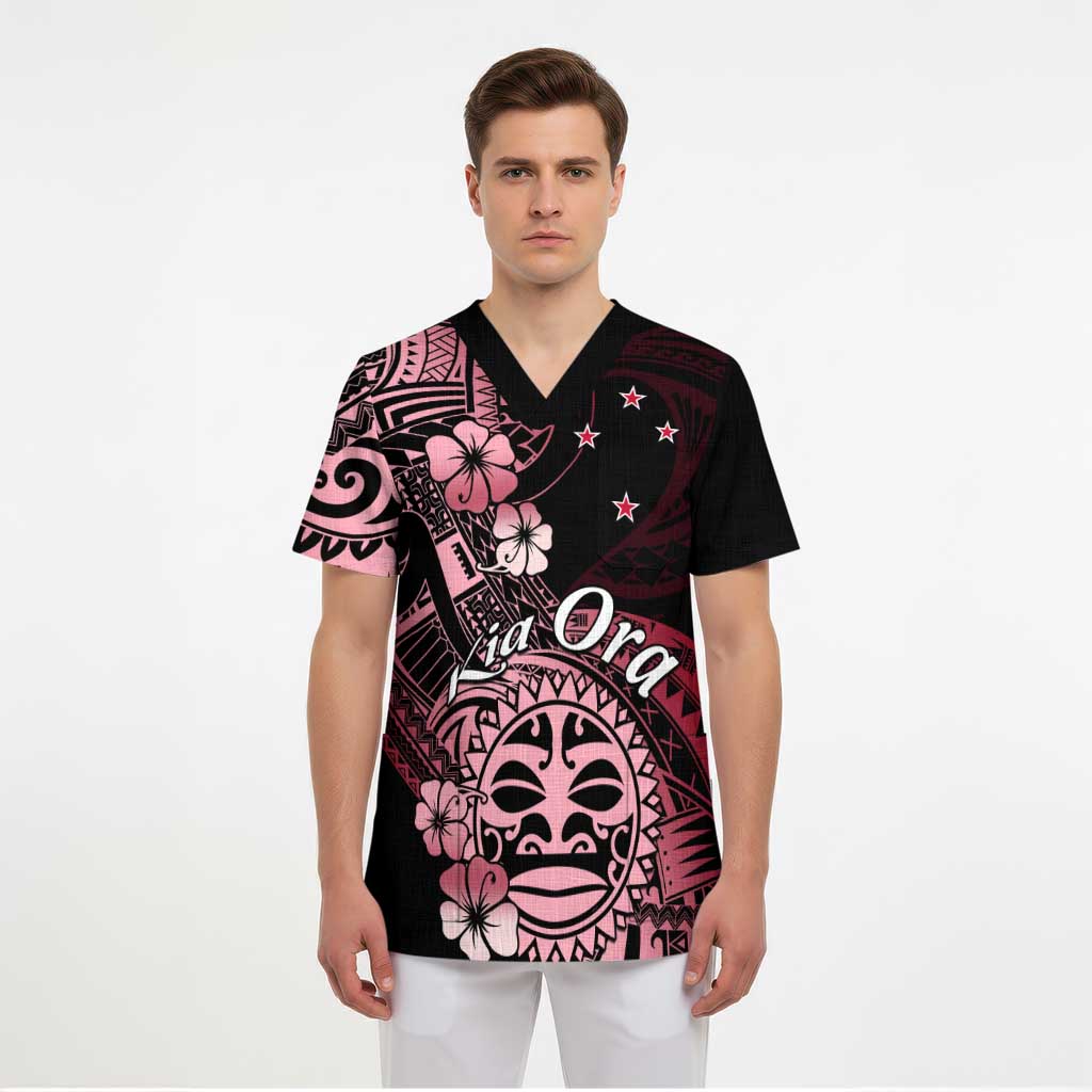 Aotearoa Kia Ora New Zealand Ta Moko Red Version Scrub Top - Aussie Hoodie