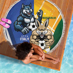 Italy And Australia Soccer Beach Blanket Gli Azzurri Vs Socceroos