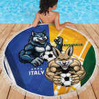 Italy And Australia Soccer Beach Blanket Gli Azzurri Vs Socceroos