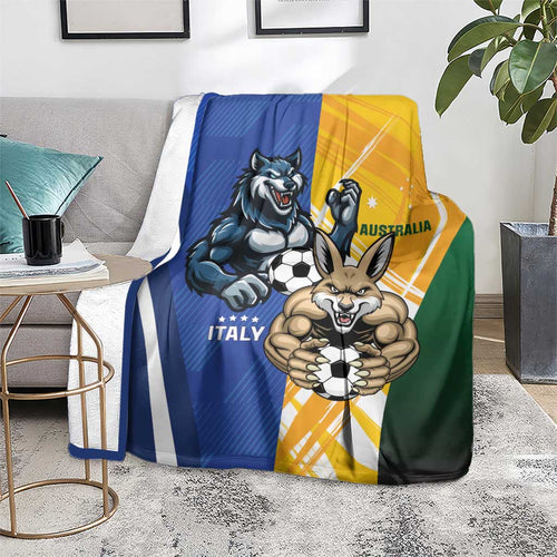 Italy And Australia Soccer Blanket Gli Azzurri Vs Socceroos
