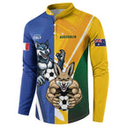 Custom Italy And Australia Soccer Button Sweatshirt Gli Azzurri Vs Socceroos