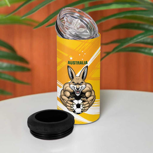 Custom Italy And Australia Soccer 4 in 1 Can Cooler Tumbler Gli Azzurri Vs Socceroos