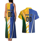 Custom Italy And Australia Soccer Couples Matching Tank Maxi Dress and Hawaiian Shirt Gli Azzurri Vs Socceroos