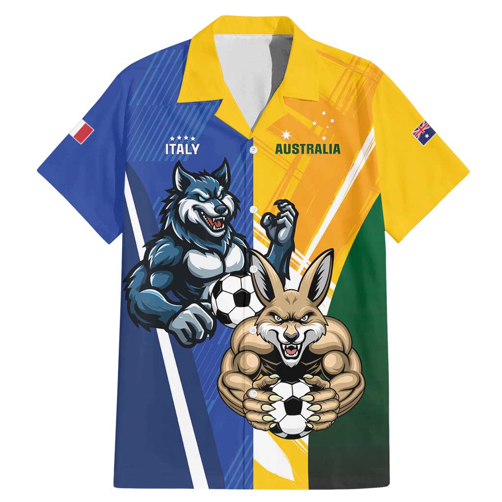 Custom Italy And Australia Soccer Family Matching Mermaid Dress and Hawaiian Shirt Gli Azzurri Vs Socceroos