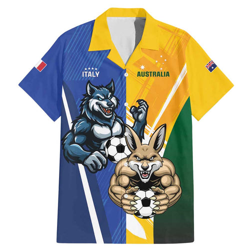 Custom Italy And Australia Soccer Family Matching Mermaid Dress and Hawaiian Shirt Gli Azzurri Vs Socceroos