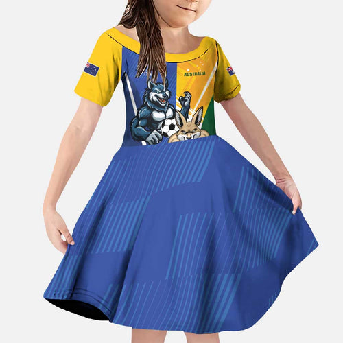 Custom Italy And Australia Soccer Family Matching Off Shoulder Maxi Dress and Hawaiian Shirt Gli Azzurri Vs Socceroos