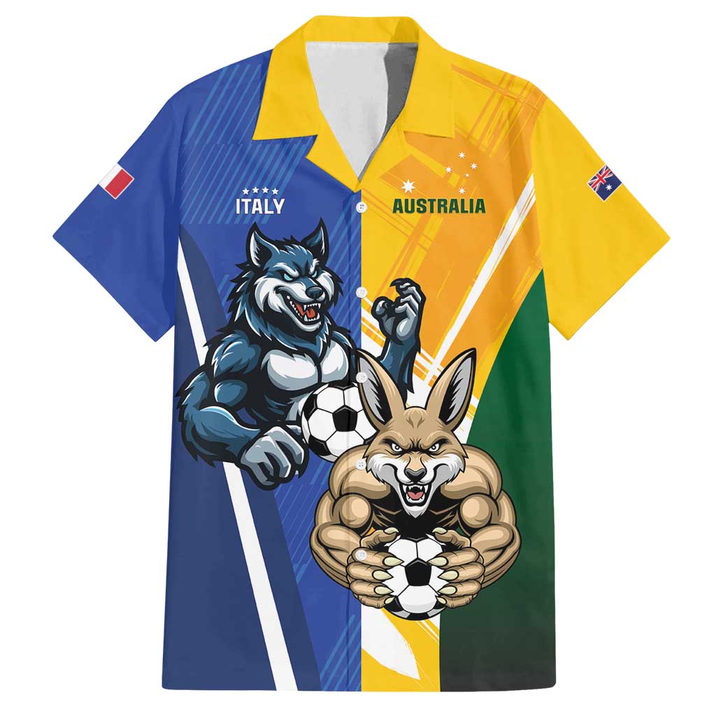 Custom Italy And Australia Soccer Family Matching Summer Maxi Dress and Hawaiian Shirt Gli Azzurri Vs Socceroos
