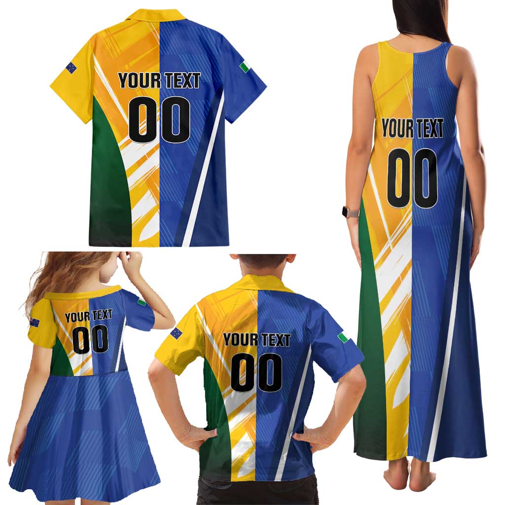 Custom Italy And Australia Soccer Family Matching Tank Maxi Dress and Hawaiian Shirt Gli Azzurri Vs Socceroos