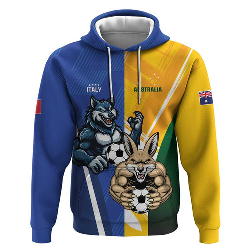 Custom Italy And Australia Soccer Hoodie Gli Azzurri Vs Socceroos