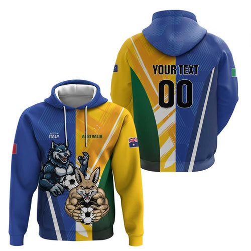 Custom Italy And Australia Soccer Hoodie Gli Azzurri Vs Socceroos