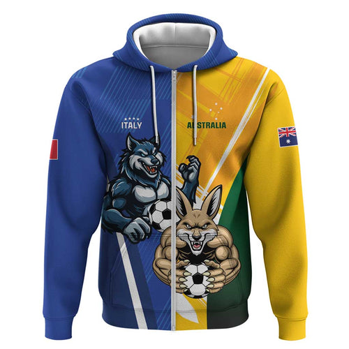 Custom Italy And Australia Soccer Hoodie Gli Azzurri Vs Socceroos