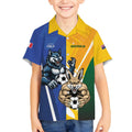 Custom Italy And Australia Soccer Kid Hawaiian Shirt Gli Azzurri Vs Socceroos