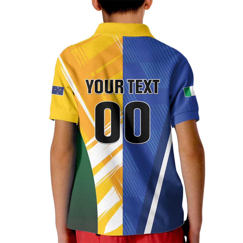 Custom Italy And Australia Soccer Kid Polo Shirt Gli Azzurri Vs Socceroos