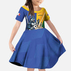 Custom Italy And Australia Soccer Kid Short Sleeve Dress Gli Azzurri Vs Socceroos