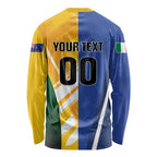 Custom Italy And Australia Soccer Long Sleeve Shirt Gli Azzurri Vs Socceroos