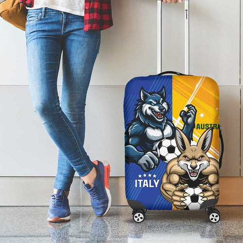 Italy And Australia Soccer Luggage Cover Gli Azzurri Vs Socceroos