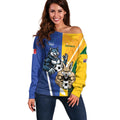 Custom Italy And Australia Soccer Off Shoulder Sweater Gli Azzurri Vs Socceroos