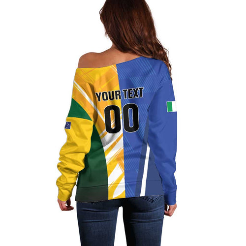 Custom Italy And Australia Soccer Off Shoulder Sweater Gli Azzurri Vs Socceroos