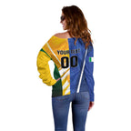 Custom Italy And Australia Soccer Off Shoulder Sweater Gli Azzurri Vs Socceroos