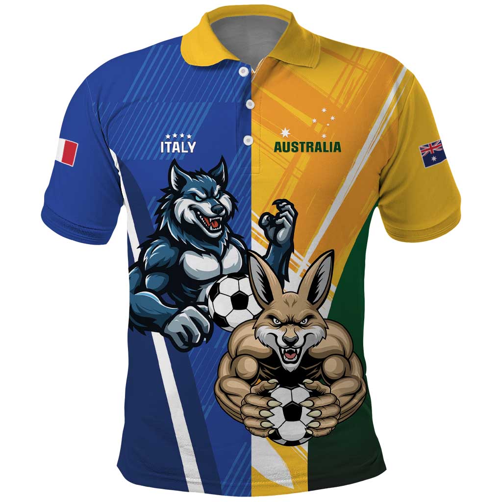 Custom Italy And Australia Soccer Polo Shirt Gli Azzurri Vs Socceroos