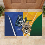 Italy And Australia Soccer Rubber Doormat Gli Azzurri Vs Socceroos