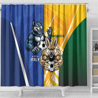 Italy And Australia Soccer Shower Curtain Gli Azzurri Vs Socceroos