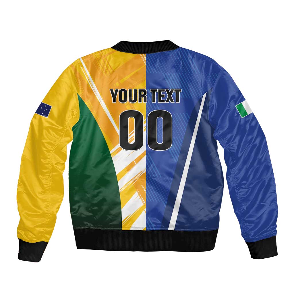 Custom Italy And Australia Soccer Sleeve Zip Bomber Jacket Gli Azzurri Vs Socceroos