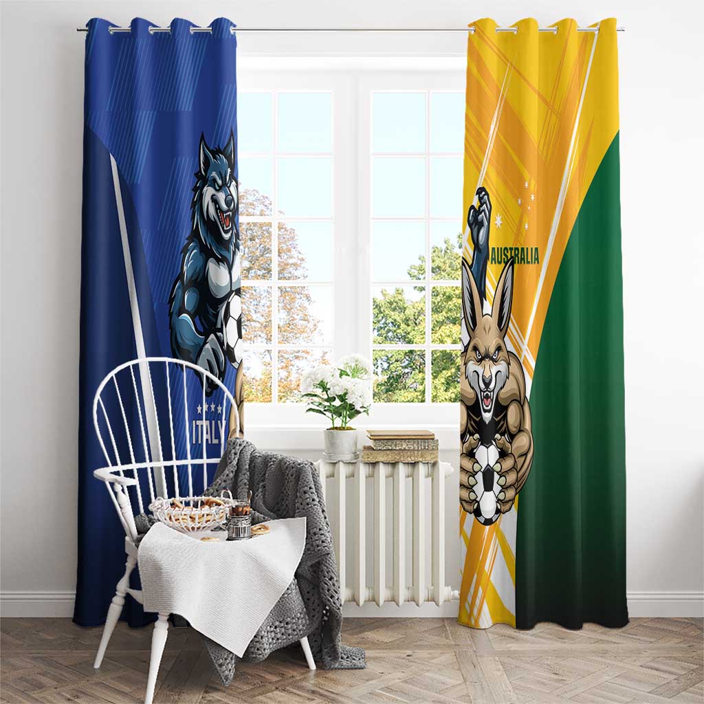 Italy And Australia Soccer Window Curtain Gli Azzurri Vs Socceroos