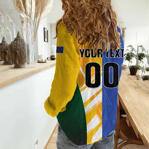 Custom Italy And Australia Soccer Women Casual Shirt Gli Azzurri Vs Socceroos