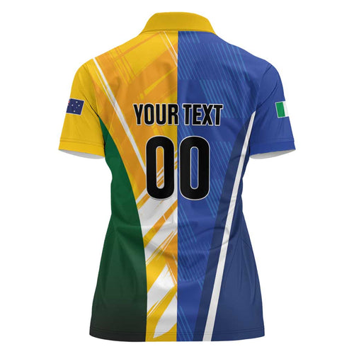 Custom Italy And Australia Soccer Women Polo Shirt Gli Azzurri Vs Socceroos