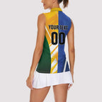 Custom Italy And Australia Soccer Women Sleeveless Polo Shirt Gli Azzurri Vs Socceroos