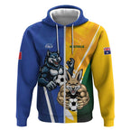 Custom Italy And Australia Soccer Zip Hoodie Gli Azzurri Vs Socceroos