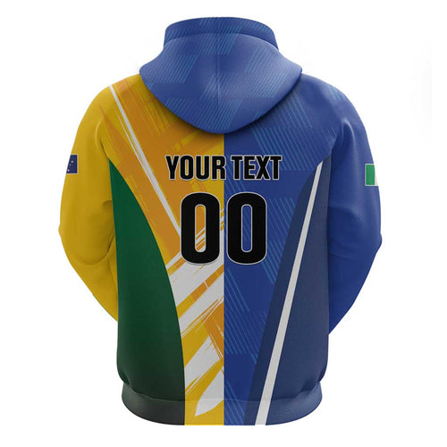 Custom Italy And Australia Soccer Zip Hoodie Gli Azzurri Vs Socceroos