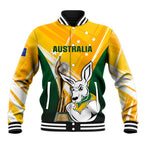 Custom Australia Soccer Baseball Jacket Matildas Kangaroo With World Cup Trophy 2023 Yellow Version