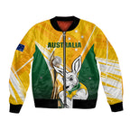 Custom Australia Soccer Bomber Jacket Matildas Kangaroo With World Cup Trophy 2023 Yellow Version