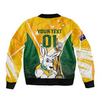 Custom Australia Soccer Bomber Jacket Matildas Kangaroo With World Cup Trophy 2023 Yellow Version