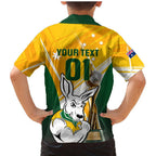Custom Australia Soccer Family Matching Mermaid Dress and Hawaiian Shirt Matildas Kangaroo With World Cup Trophy 2023 Yellow Version