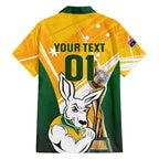 Custom Australia Soccer Family Matching Summer Maxi Dress and Hawaiian Shirt Matildas Kangaroo With World Cup Trophy 2023 Yellow Version