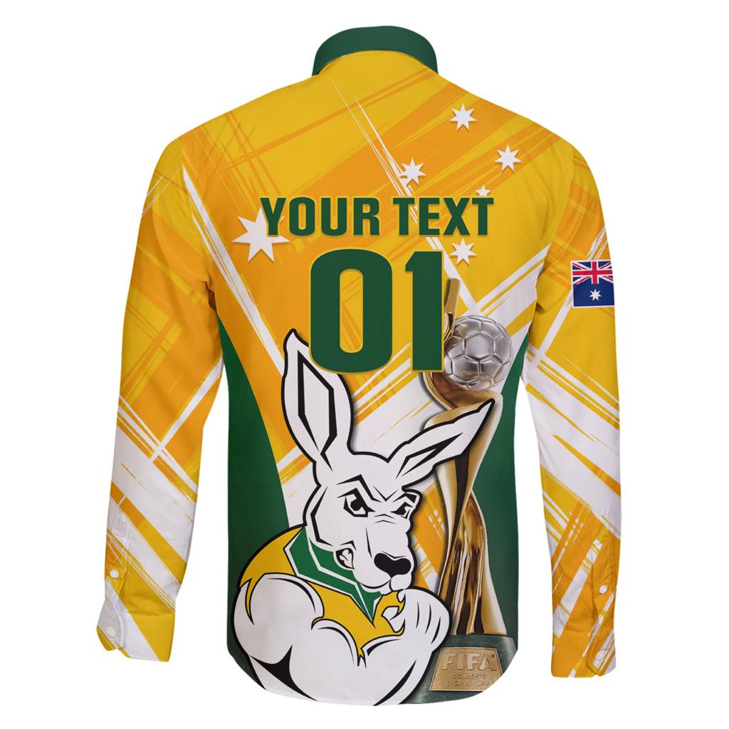 Custom Australia Soccer Family Matching Summer Maxi Dress and Hawaiian Shirt Matildas Kangaroo With World Cup Trophy 2023 Yellow Version