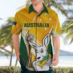 Custom Australia Soccer Hawaiian Shirt Matildas Kangaroo With World Cup Trophy 2023 Yellow Version