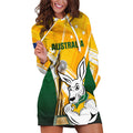 Custom Australia Soccer Hoodie Dress Matildas Kangaroo With World Cup Trophy 2023 Yellow Version