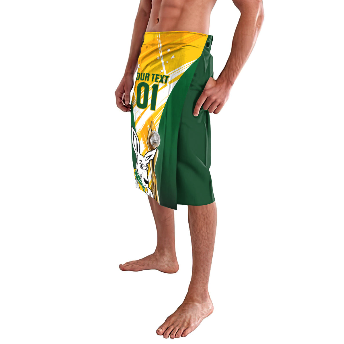 Custom Australia Soccer Lavalava Matildas Kangaroo With World Cup Trophy 2023 Yellow Version
