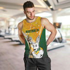 Custom Australia Soccer Men Tank Top Matildas Kangaroo With World Cup Trophy 2023 Yellow Version