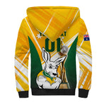Custom Australia Soccer Sherpa Hoodie Matildas Kangaroo With World Cup Trophy 2023 Yellow Version