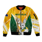 Custom Australia Soccer Sleeve Zip Bomber Jacket Matildas Kangaroo With World Cup Trophy 2023 Yellow Version