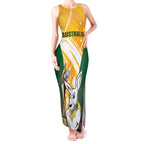 Custom Australia Soccer Tank Maxi Dress Matildas Kangaroo With World Cup Trophy 2023 Yellow Version