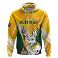 Custom Australia Soccer Zip Hoodie Matildas Kangaroo With World Cup Trophy 2023 Yellow Version