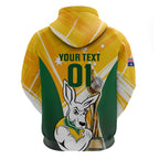Custom Australia Soccer Zip Hoodie Matildas Kangaroo With World Cup Trophy 2023 Yellow Version